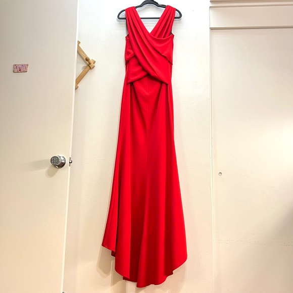 Tadashi Shoji Kayo Cross Back Crepe Gown - Picture 6 of 12